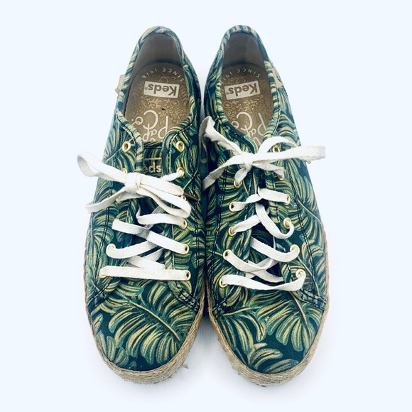 Keds Shoes Sneakers Triple Kick Platform Rifle Paper Co Palms Leaves Espadrilles - Picture 1 of 8